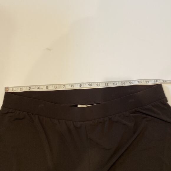 Chico’s Chocolate Brown Elastic Waist Ruched Ankle Ankle Pants Stretch EUC Sz 16 - Picture 6 of 12
